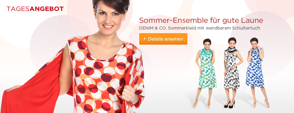 142270 DENIM & CO. Kleid & Schultertuch
