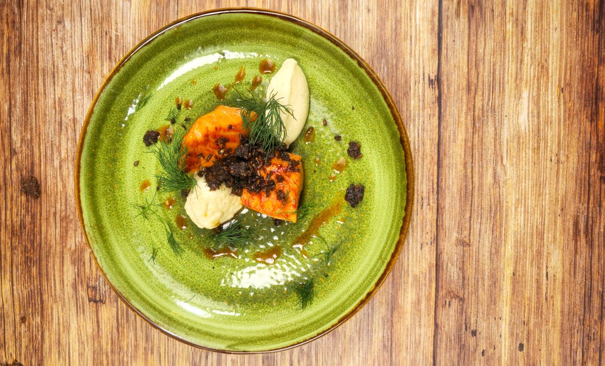 Lachsfilet mit Selleriepüree