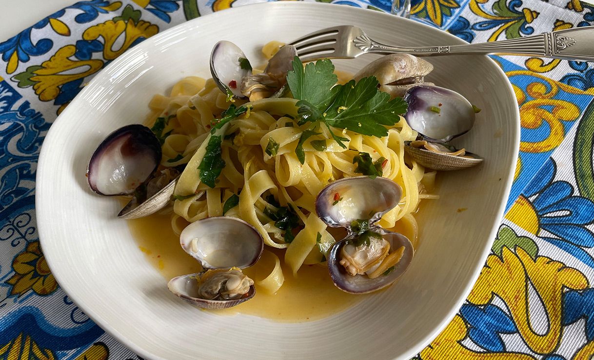 Pasta Vongole mit zarten Muscheln