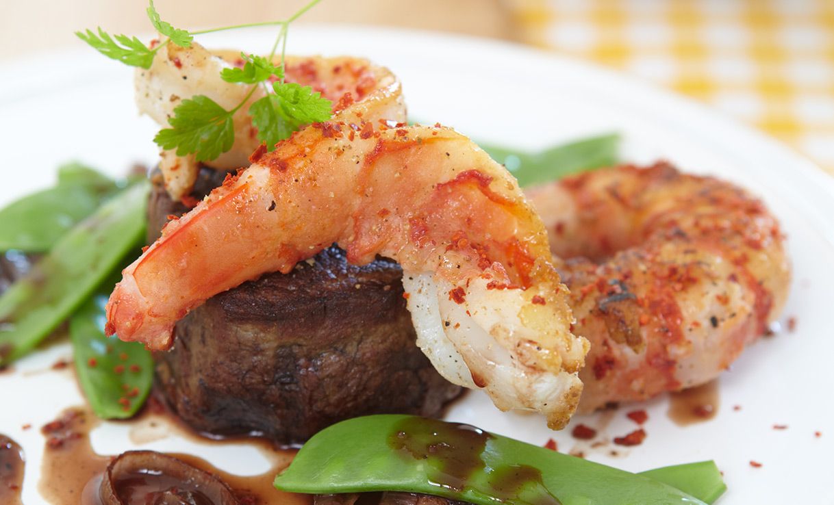 Rinderfilet mit Riesengarnelen