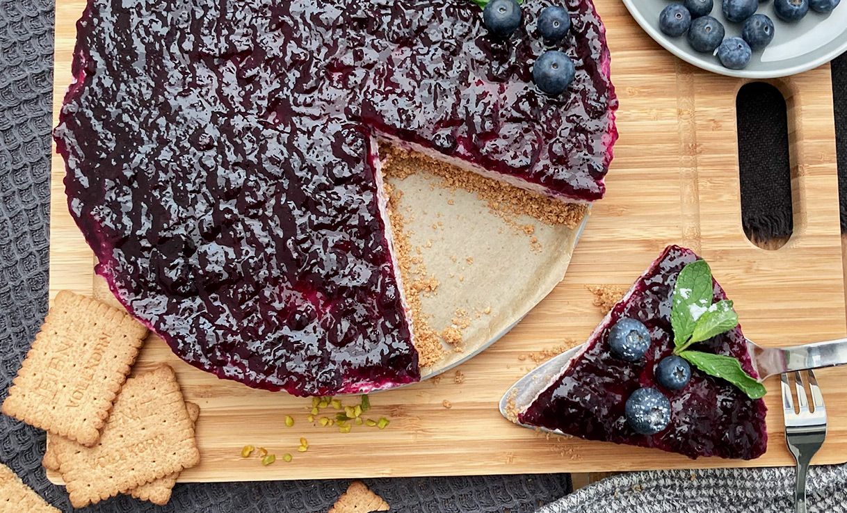 Käsekuchen mit Blaubeere