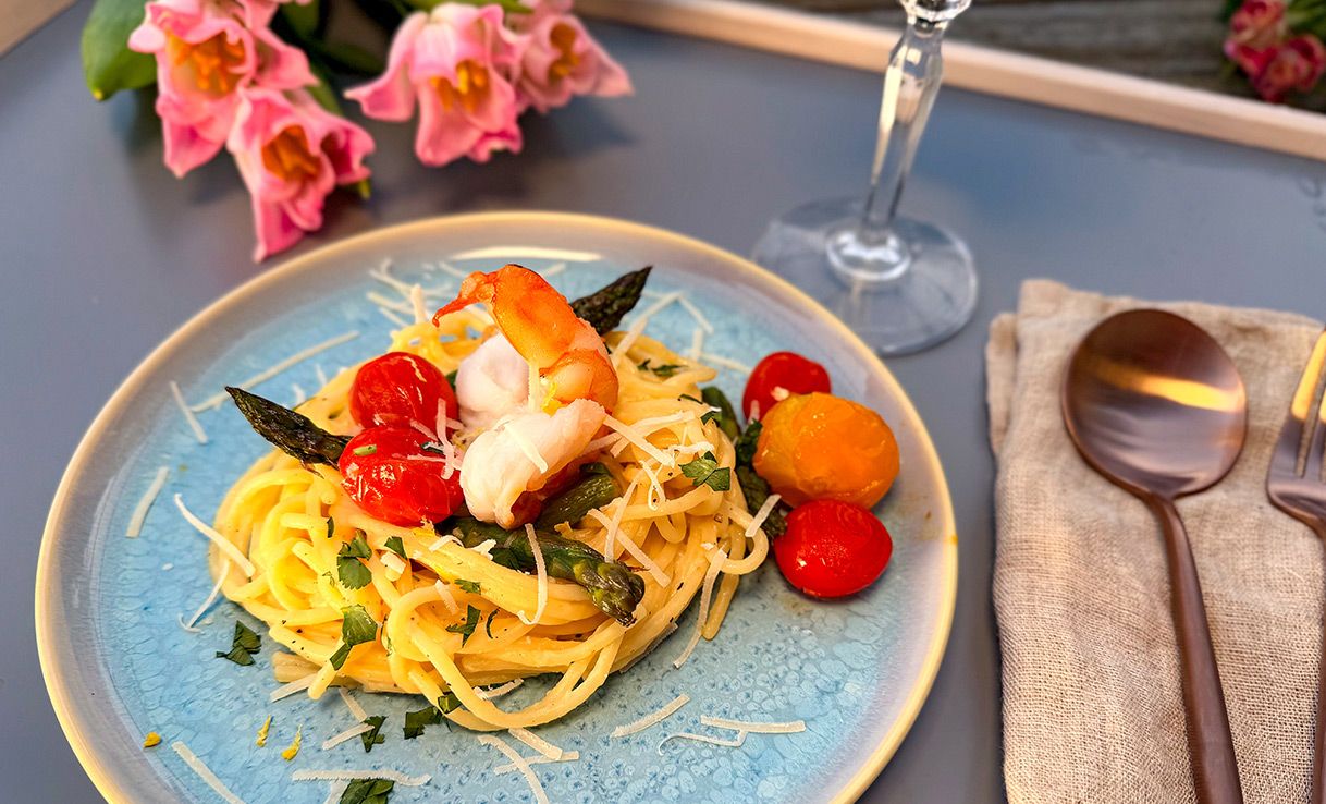 Osternester mit Zitronen-Spaghetti