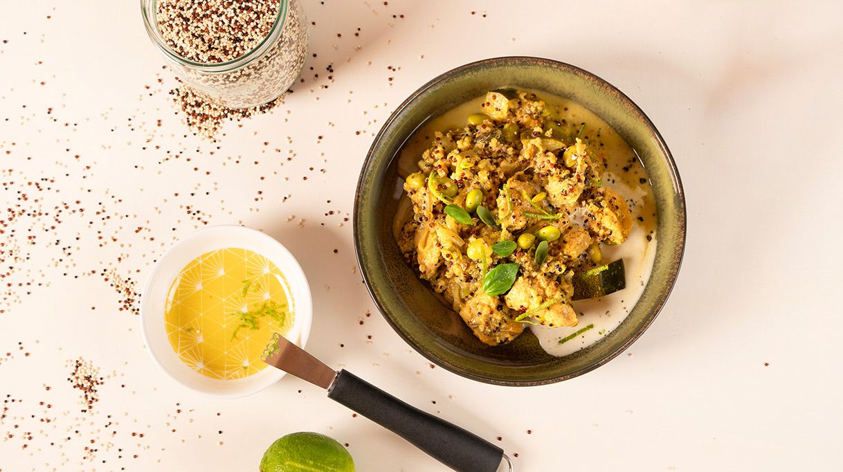 High-Protein Quinoa mit Hähnchen und Gemüse