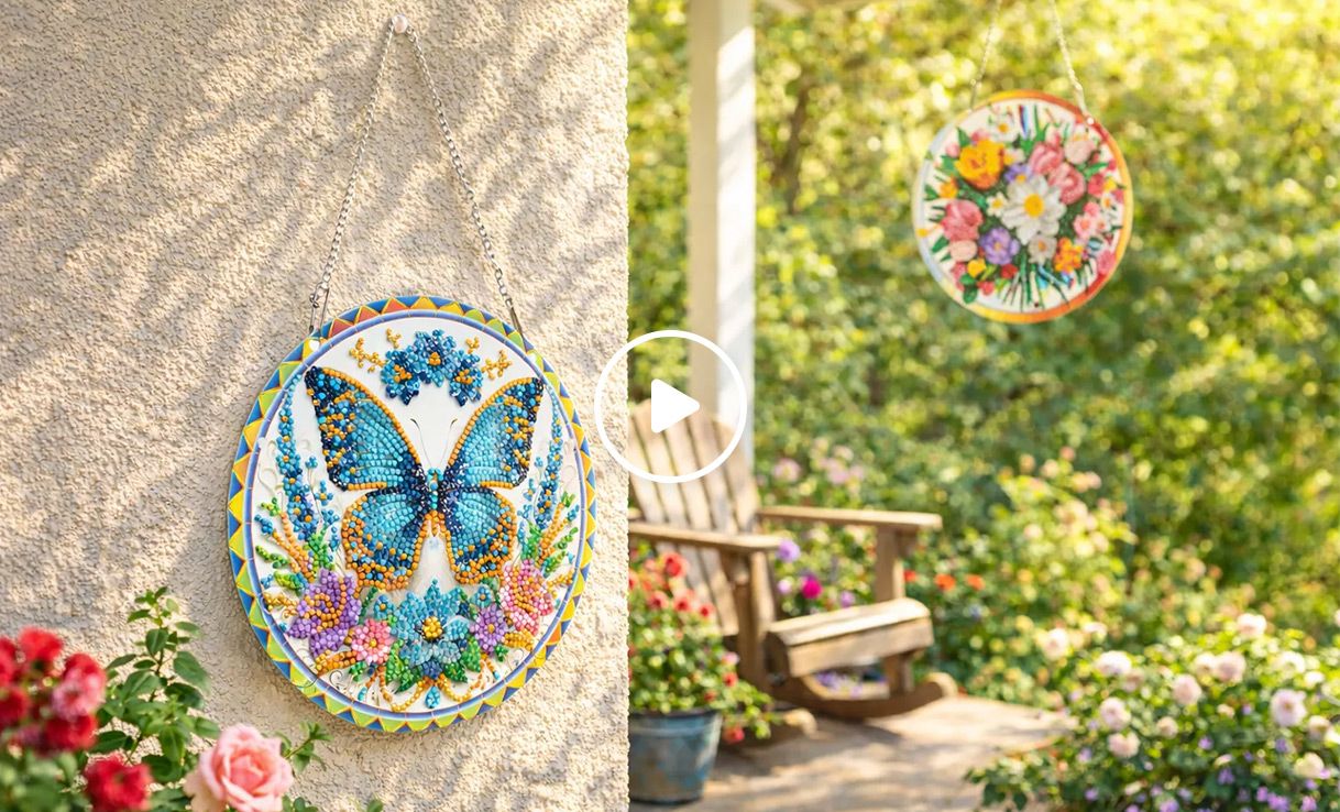 CRAFT BUDDY™ Diamond Painting Fensterbilder Ø ca. 20cm 8tlg.