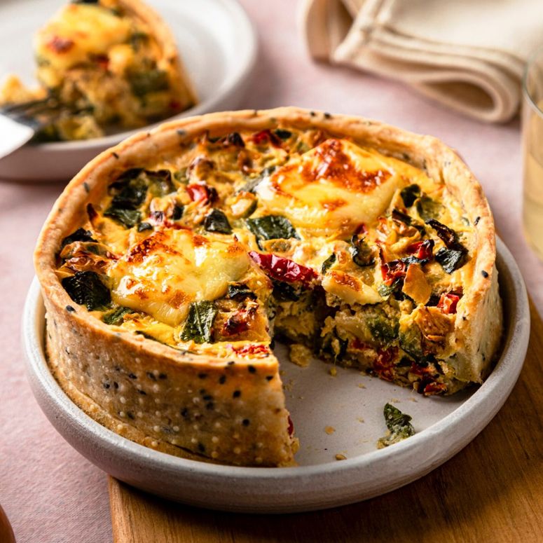 Quiche mit Paprika und Zucchini