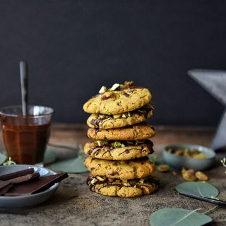 Zartbitter-Pistazien-Cookies