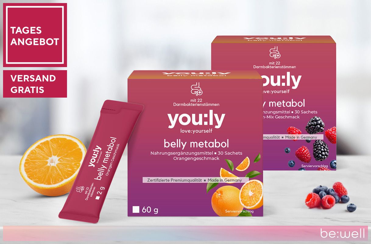 Tageangebot: 279111 you:ly Belly Metabol mit 22 Bakterienstämmen 2 x 30 Sachets für 60 Tage
