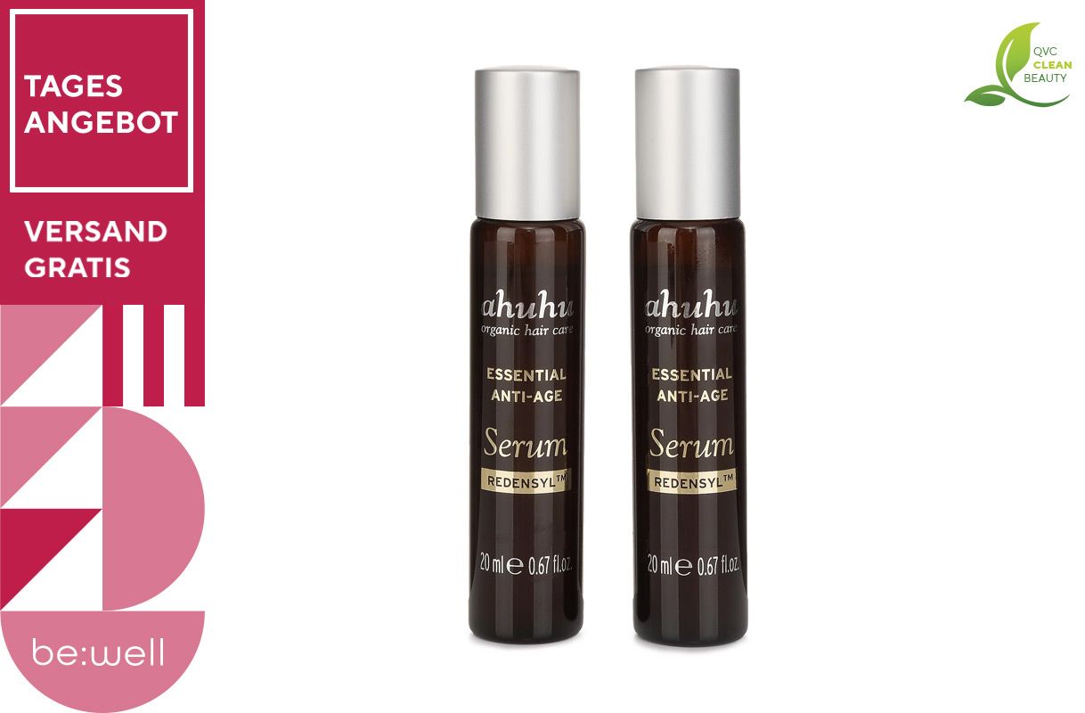 Tagesangebot 272629 ahuhu organic hair care Essential Anti-age Serum Roll-on 2 x 20 ml