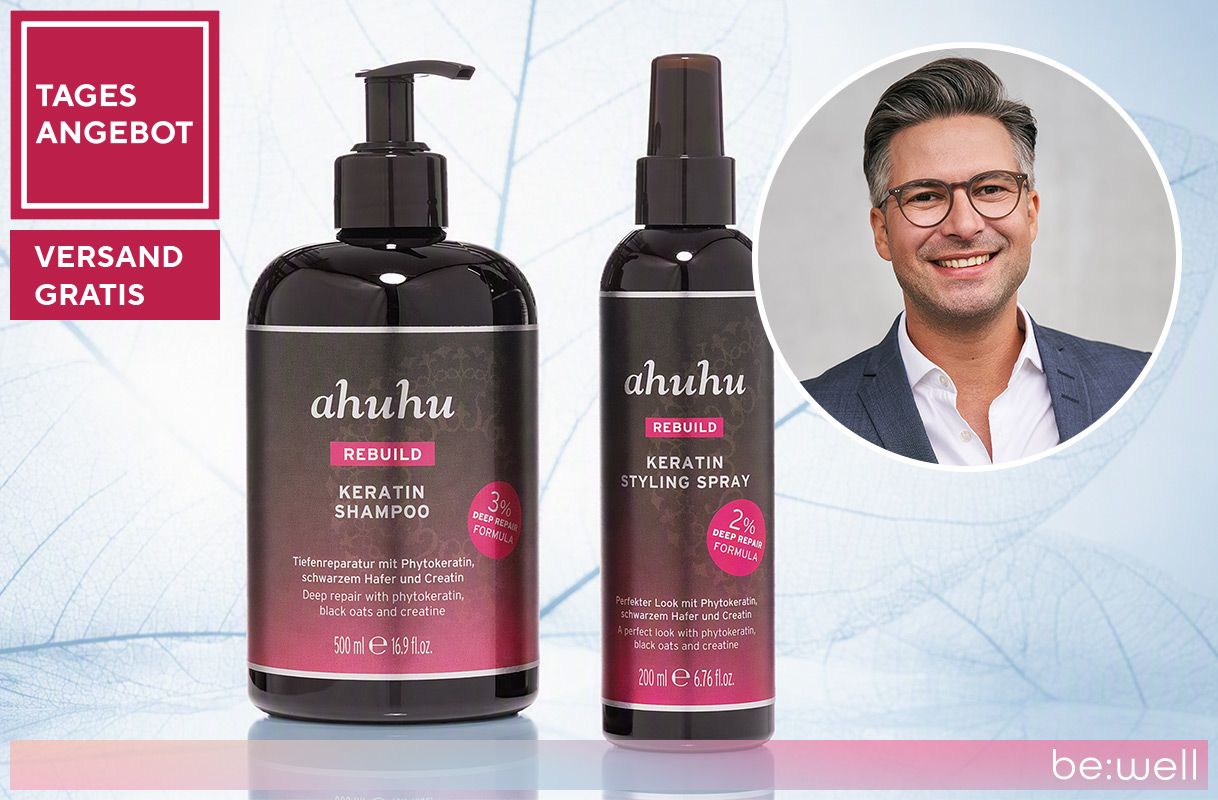 272664 ahuhu organic hair care Rebuild Keratin Deep Repair Shampoo 500ml Stylingspray 200ml