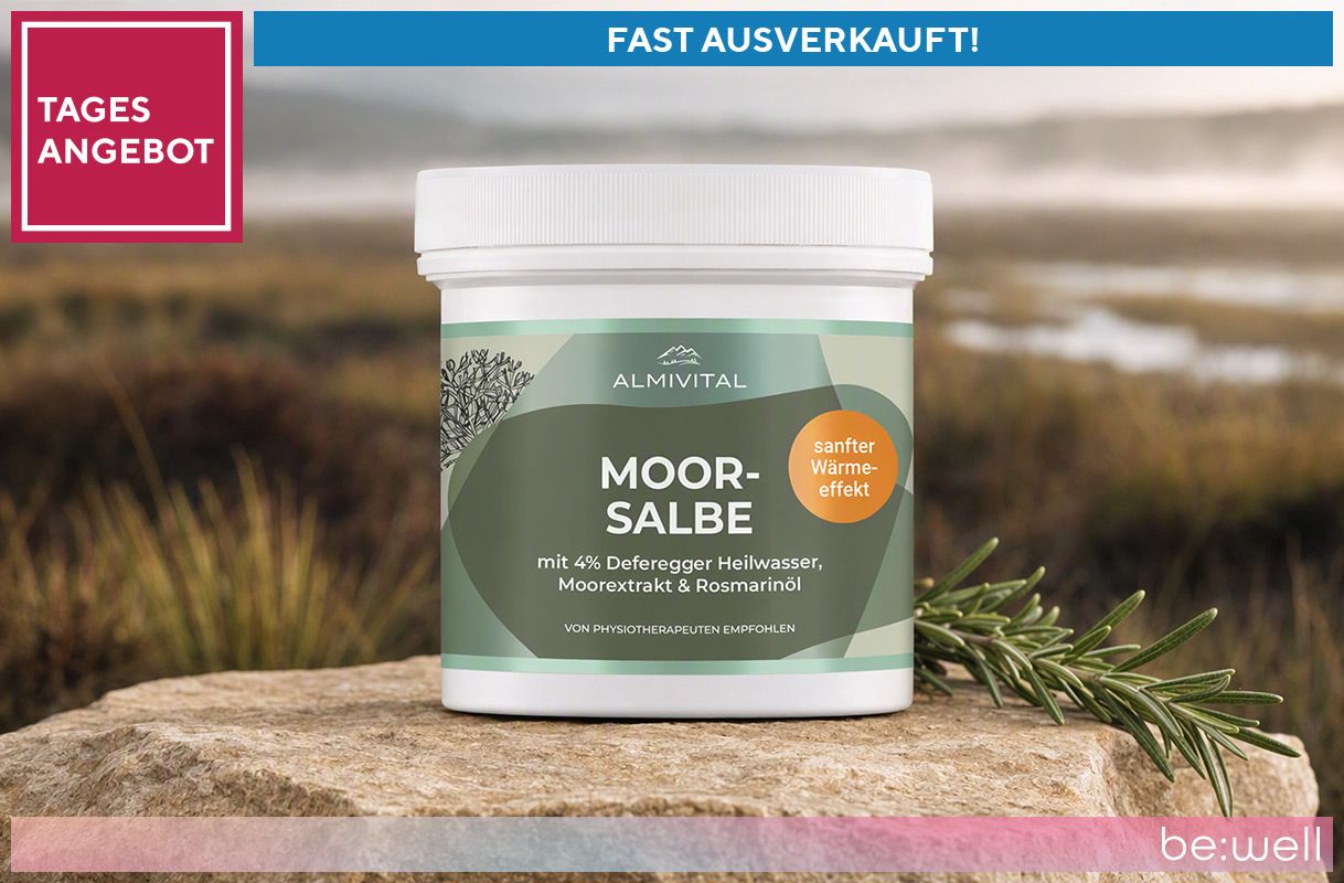 Tagesangebot 279480 ALMIVITAL Moorsalbe mit Heilwasser, Moorextrakt & Rosmarinöl sanft wärmend 500 ml