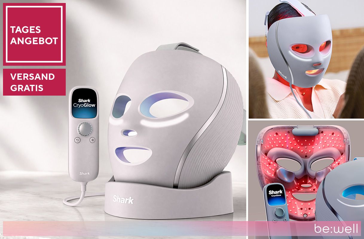 Tagesangebot 289520 SHARK BEAUTY™ CryoGlow LED-Maske inkl. Augenpartie Cooling mit Ladestation 