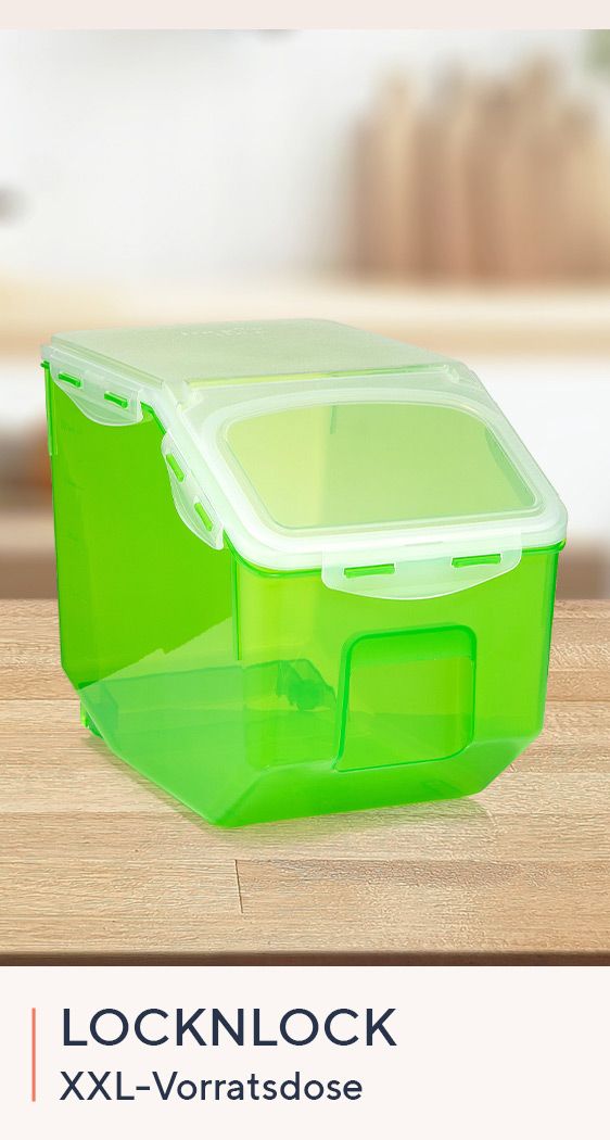 884554 LocknLock XXL-Vorratsdose inkl. Rollen & Klappöffnung 12L Volumen