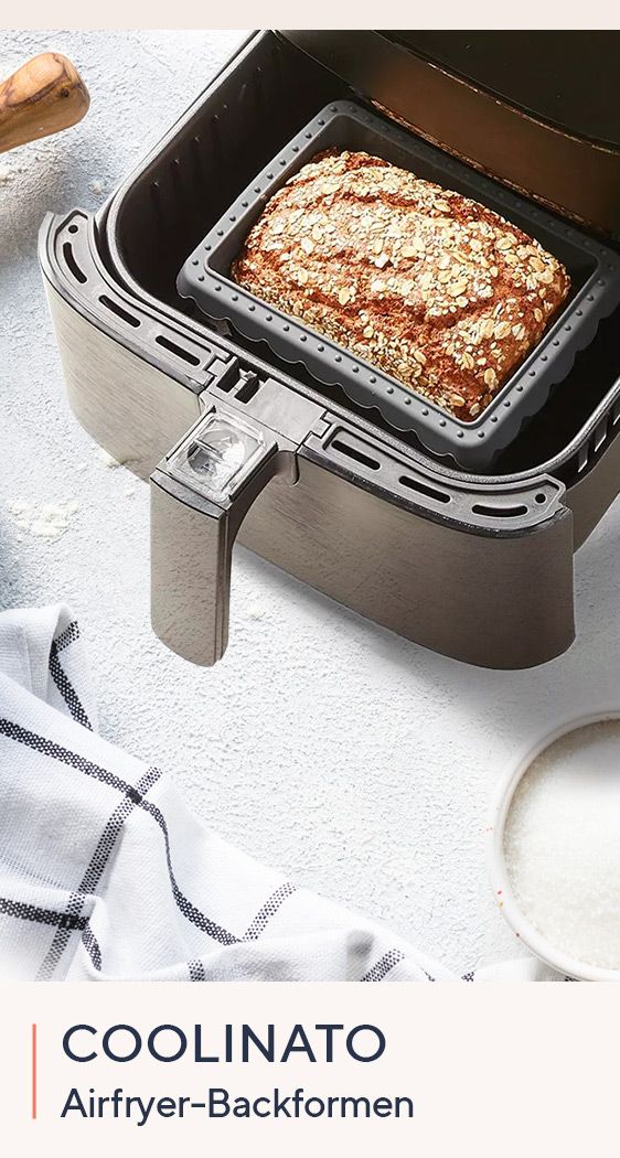 887473 COOLINATO 2tlg. Set Airfryer-Backformen Platin Silikon bis 230°C